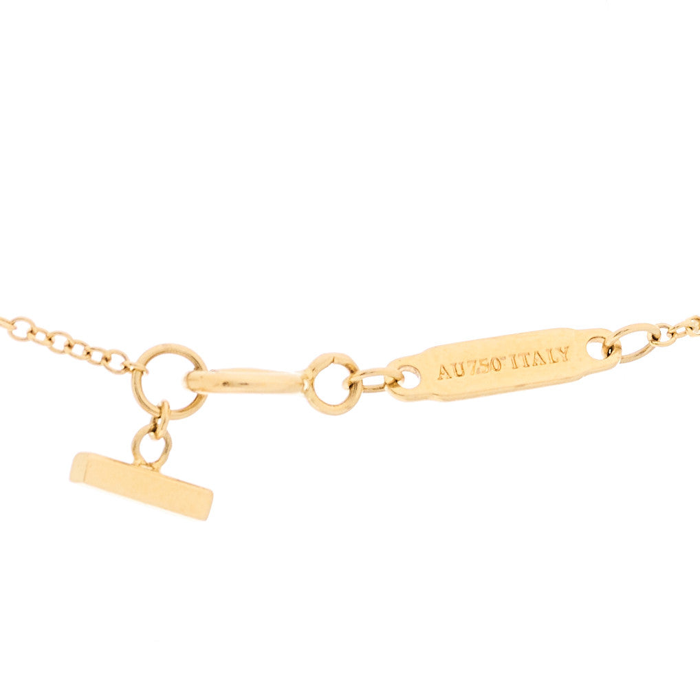 Tiffany 18K Yellow Gold Diamond Mini T Smile Pendant Necklace 5 of 5