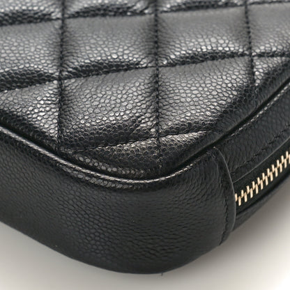 Chanel Caviar Quilted Small Curvy Pouch Cosmetic Case Black 9 of 10