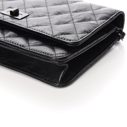 Chanel Aged Calfskin Quilted Reissue Wallet On Chain WOC So Black 9 of 12