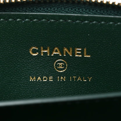 Chanel Calfskin Crocodile Embossed Crococo Coin Purse Emerald 6 of 7