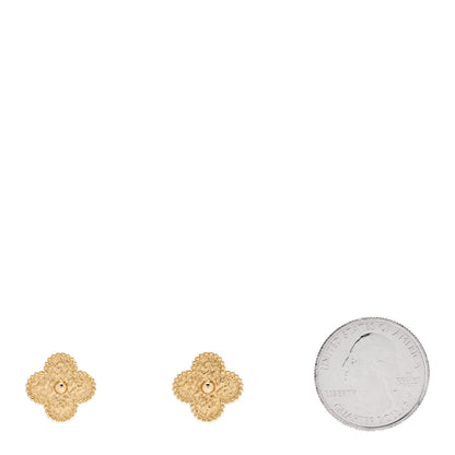 Van Cleef & Arpels 18K Yellow Gold Vintage Alhambra Earrings 2 of 5