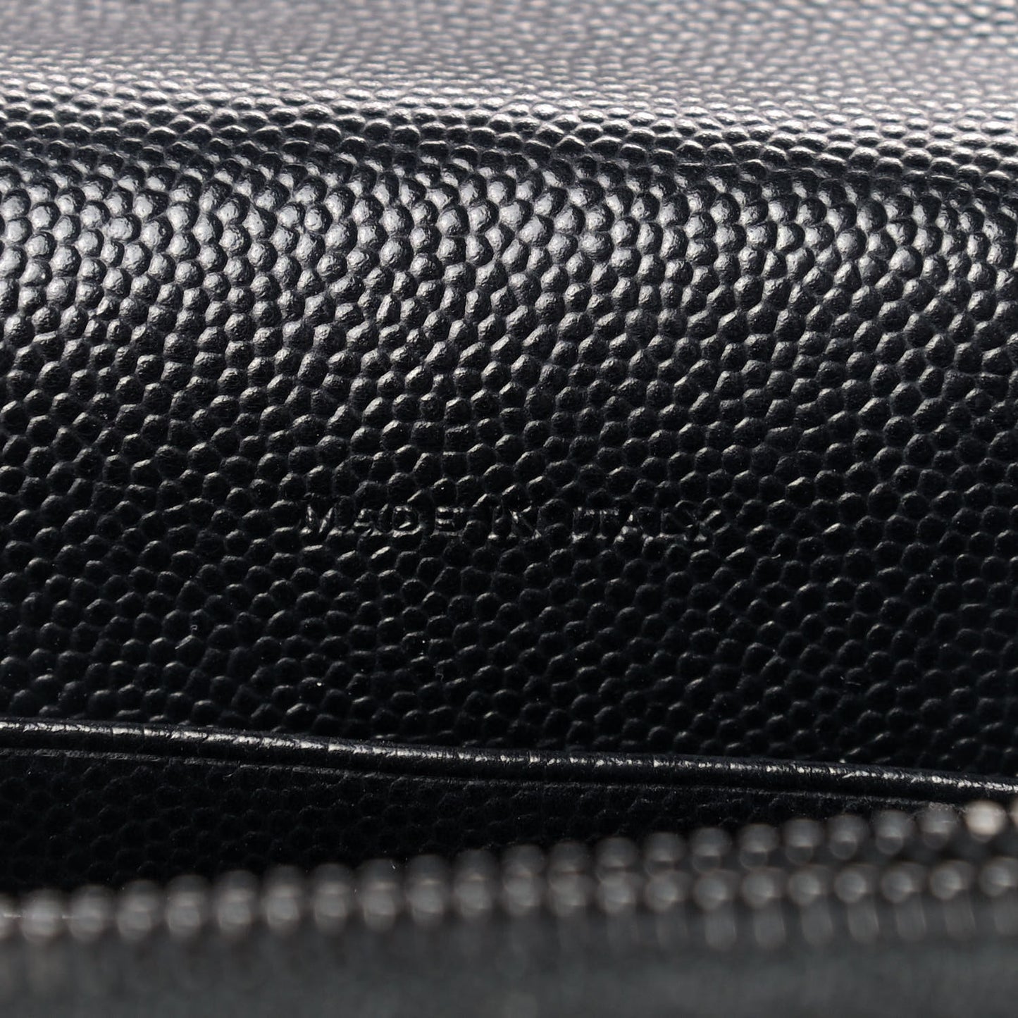 Grain De Poudre Matelasse Chevron Monogram Envelope Chain Wallet Black