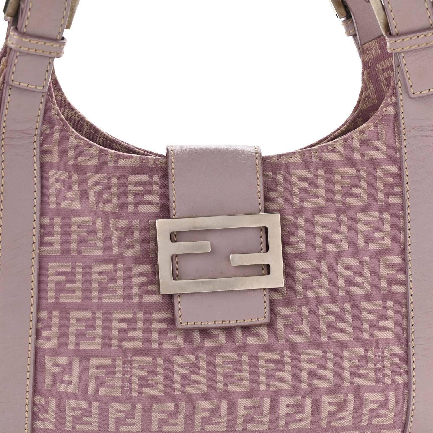 Fendi Zucchino Cuoio Shoulder Bag Lilla 7 of 9