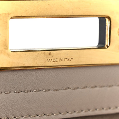 Fendi Vitello Seta Shiny Nappa Medium Peekaboo Iconic Satchel Grigio Polvere Magenta 9 of 12
