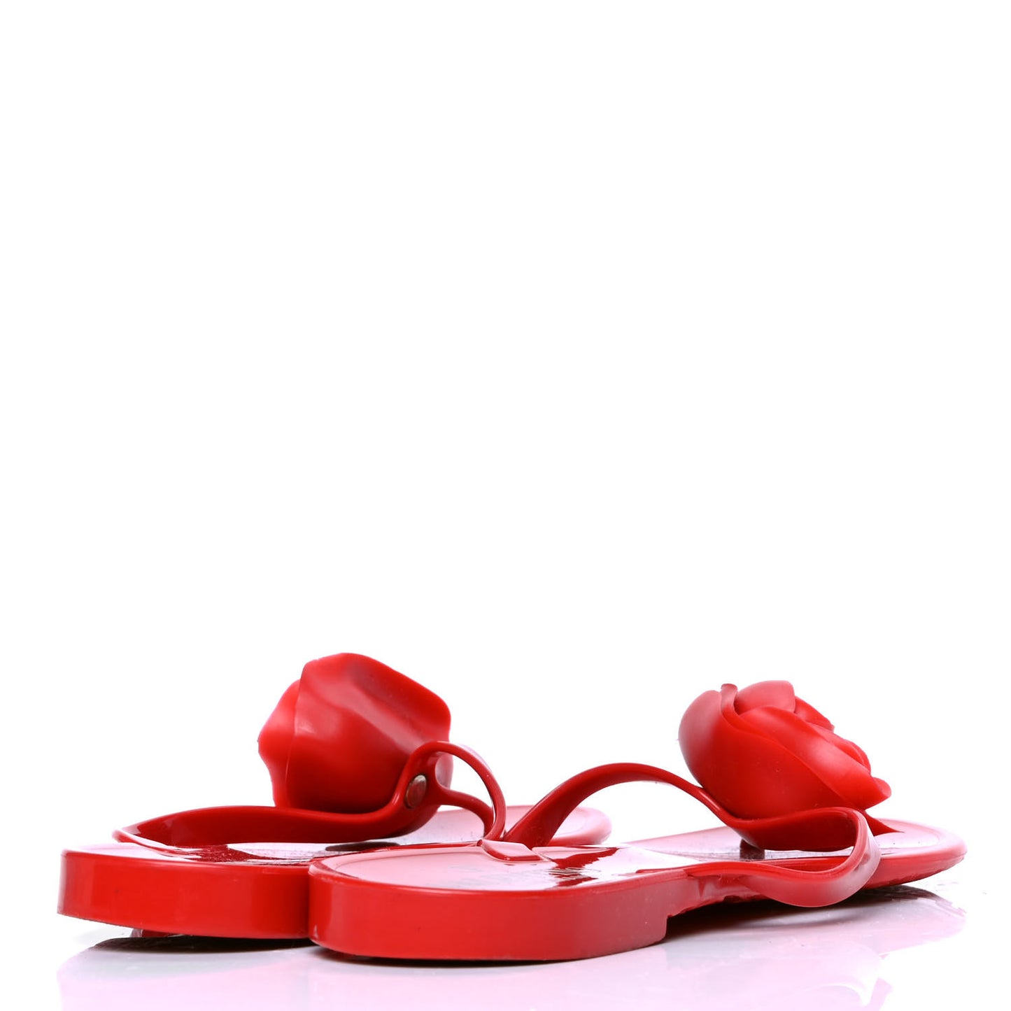 PVC Jelly Rose Thong Sandals 38 Red