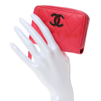 Chanel Caviar Quilted CC Zip Coin Purse Fuchsia 2 of 10