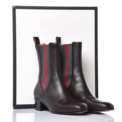 Gucci Calfskin Web Karen Ankle Boots 37 Black 13 of 13