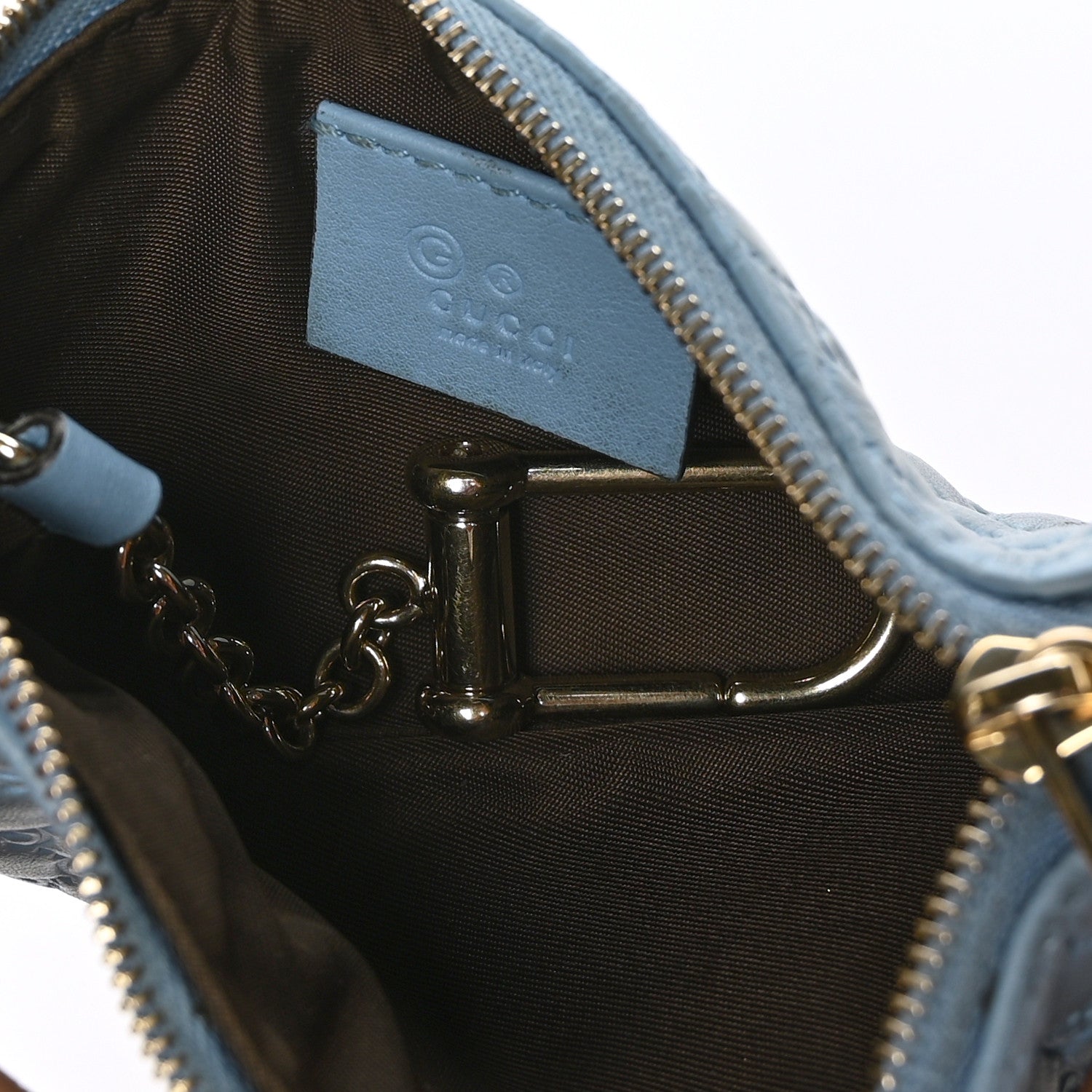 Gucci Microguccissima Key Ring Coin Case Mineral Blue 5 of 7
