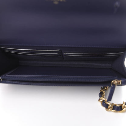 Chanel Denim Quilted 19 Wallet On Chain WOC Blue 5 of 13