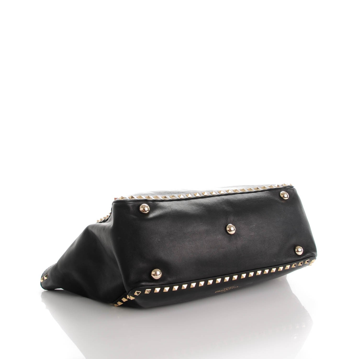 Valentino Garavani Vitello Medium Rockstud Tote Black 4 of 7