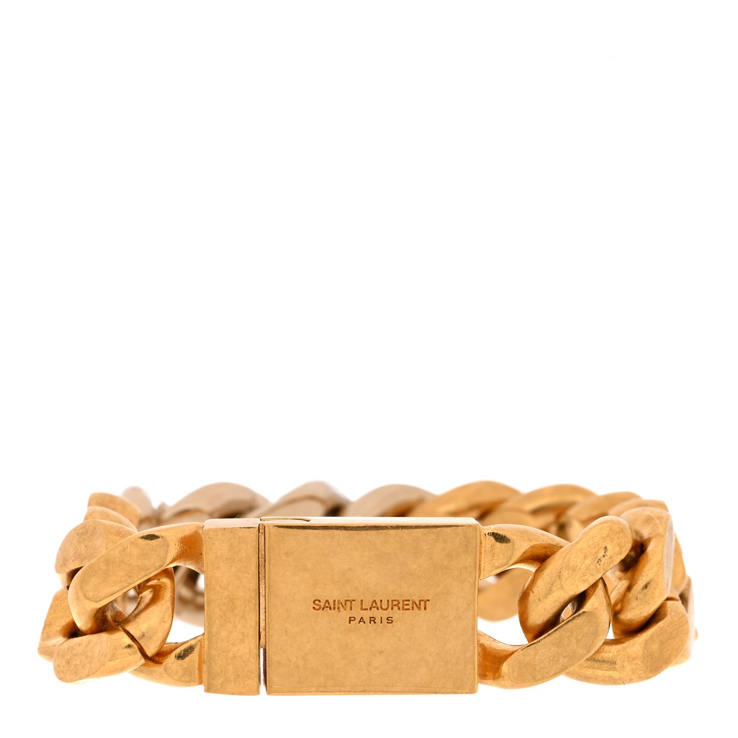 Saint Laurent Metal Two Tone Chain Link Bracelet Gold 1 of 5