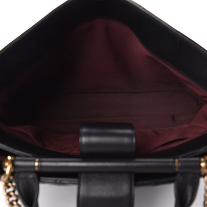 Chanel Calfskin Quilted Large Gold Bar Top Handle Tote Black 6 of 13
