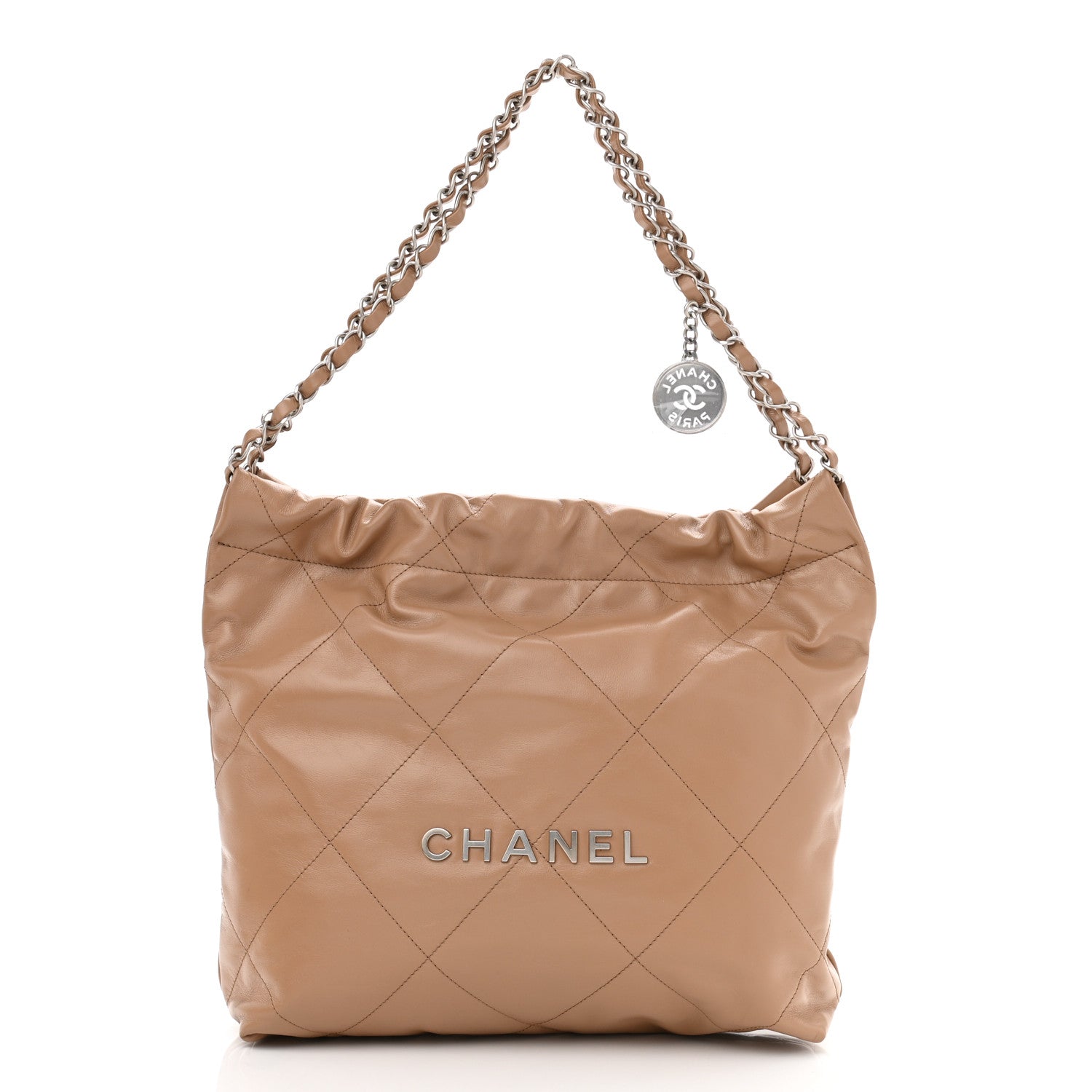 Chanel Shiny Calfskin Quilted Small Chanel 22 Beige 1123902