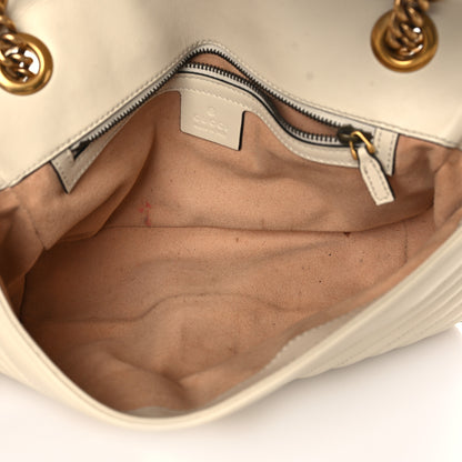 Gucci Calfskin Matelasse Small GG Marmont Shoulder Bag White 5 of 13