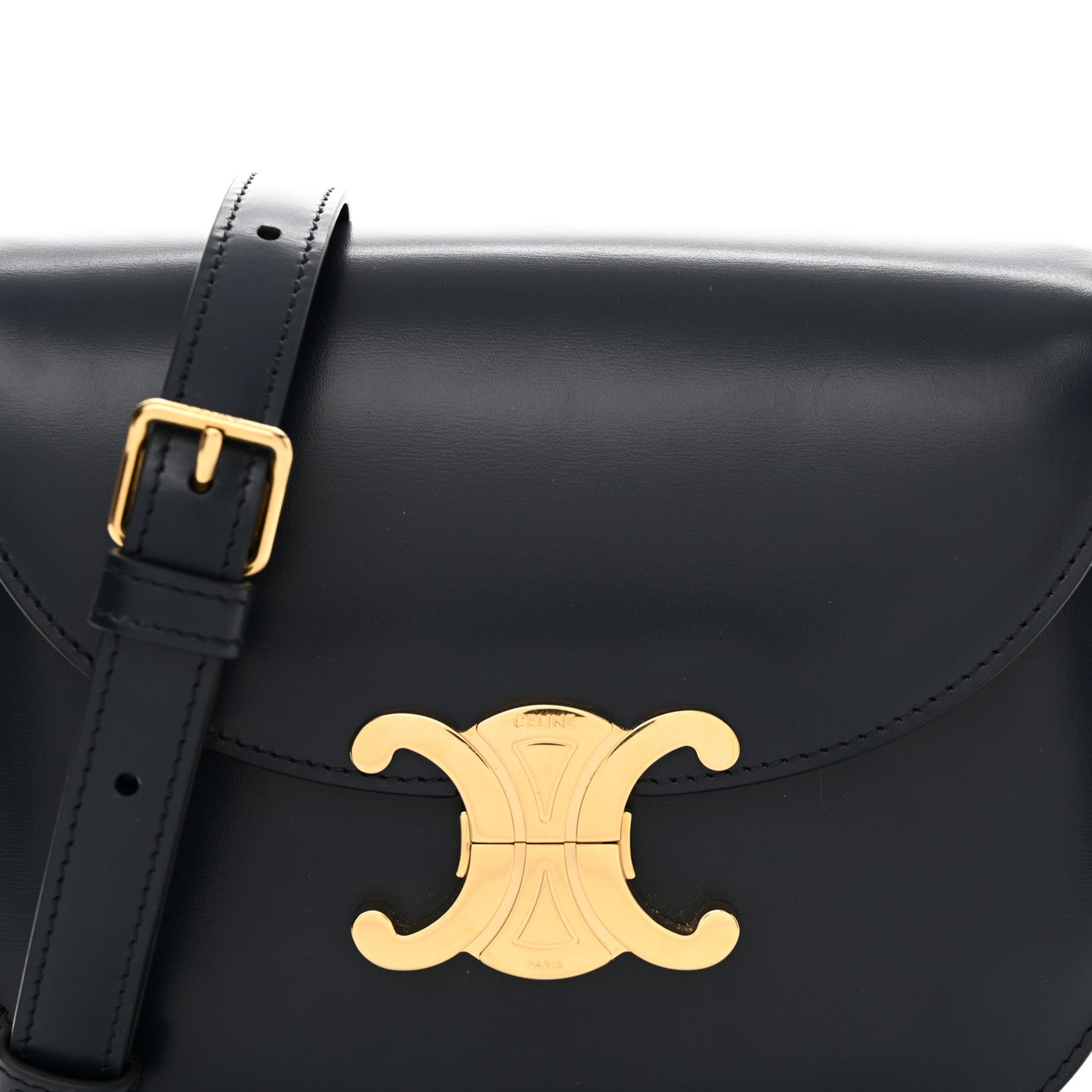 Shiny Calfskin Teen Besace Navy Blue