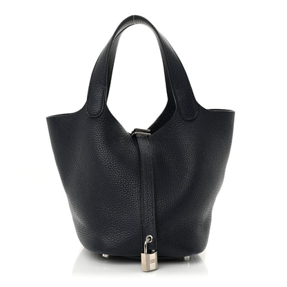 Hermes Taurillon Clemence Picotin Lock 18 PM Bleu Saphir 1 of 14