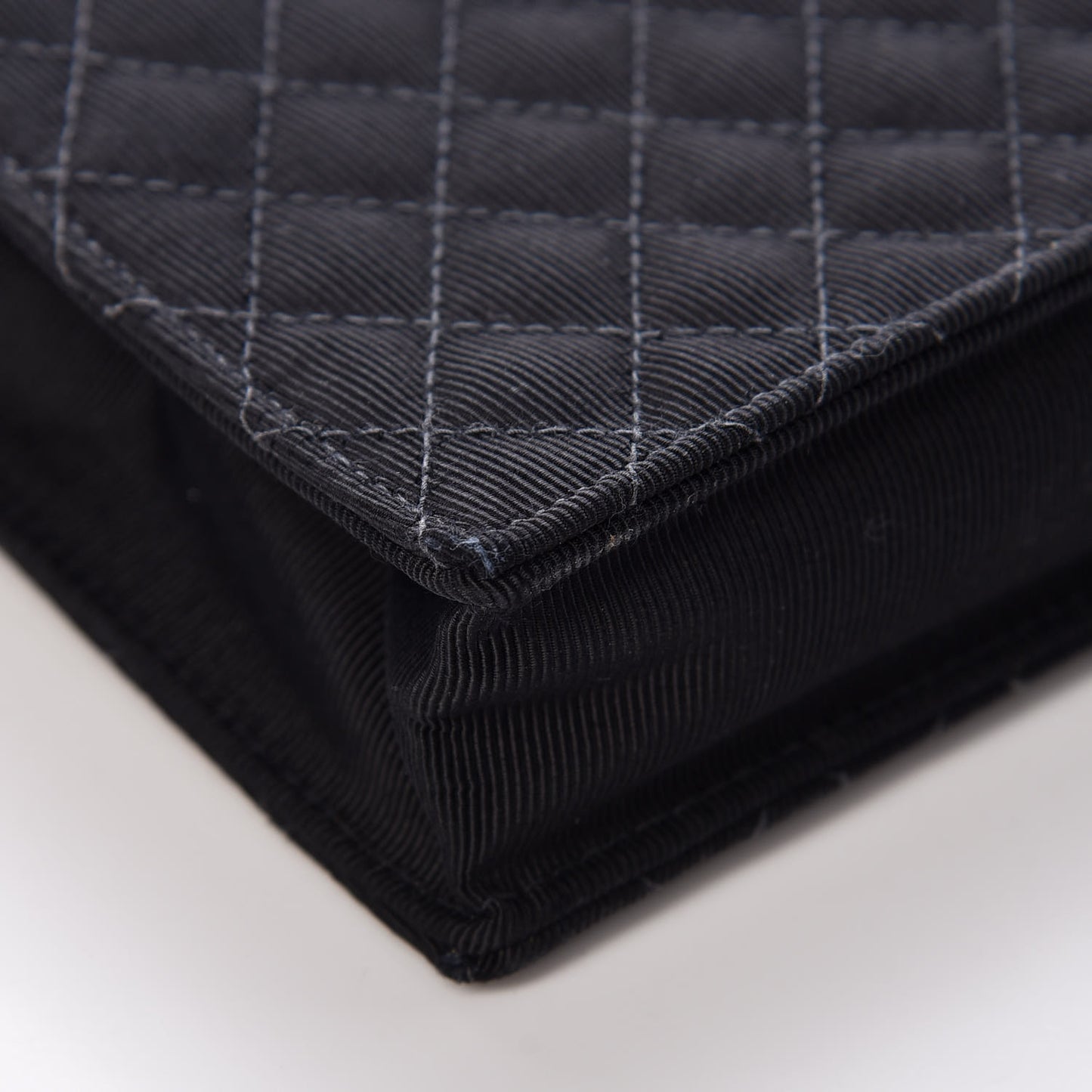 Grosgrain Quilted Embroidered Patch Flap Black