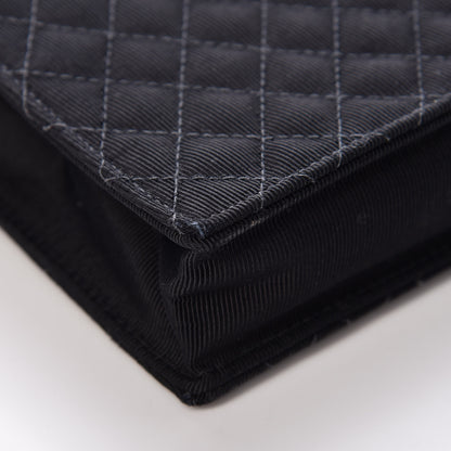 Chanel Grosgrain Quilted Embroidered Patch Flap Black 14 of 15