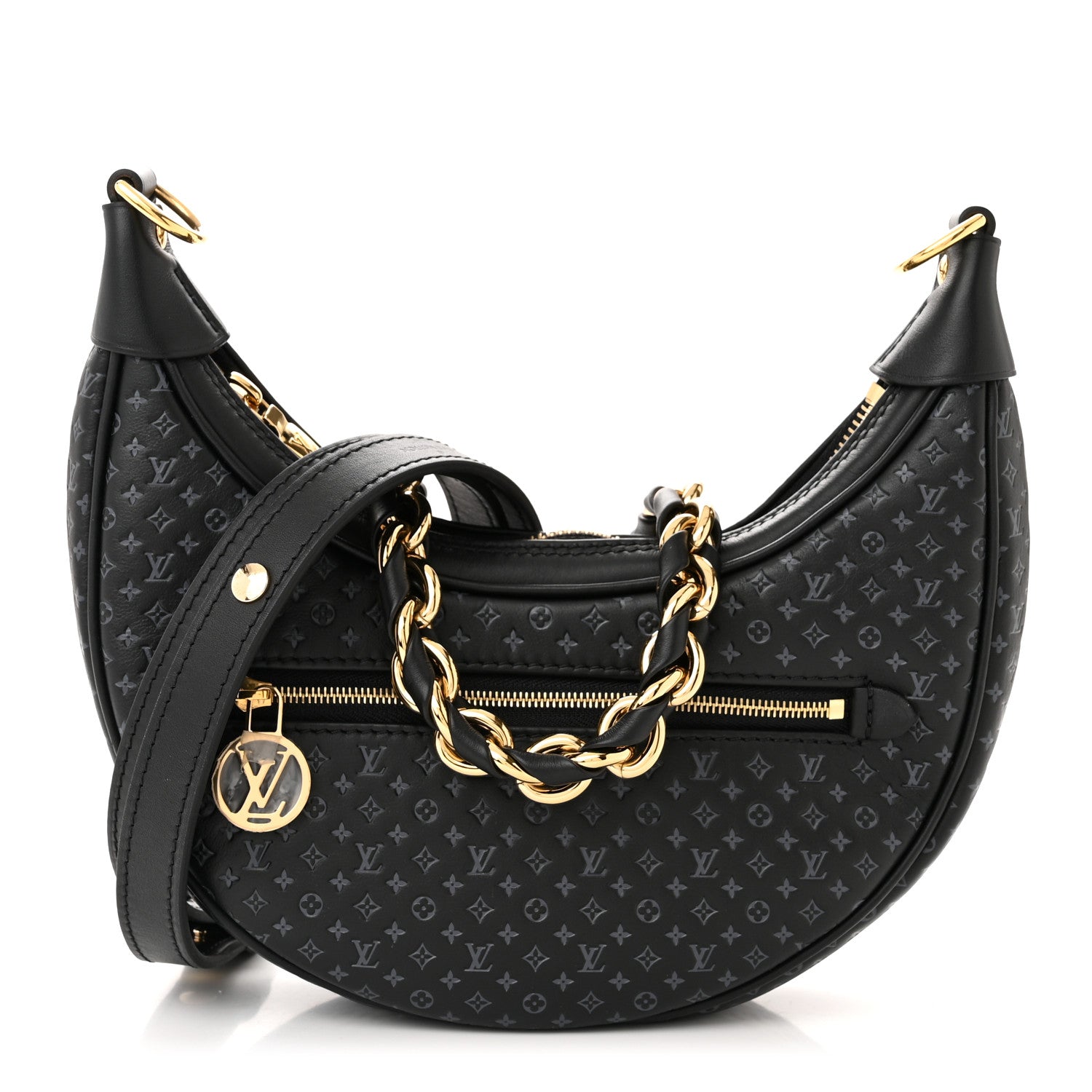 Louis Vuitton Calfskin Embossed Monogram Loop Black 1 of 9