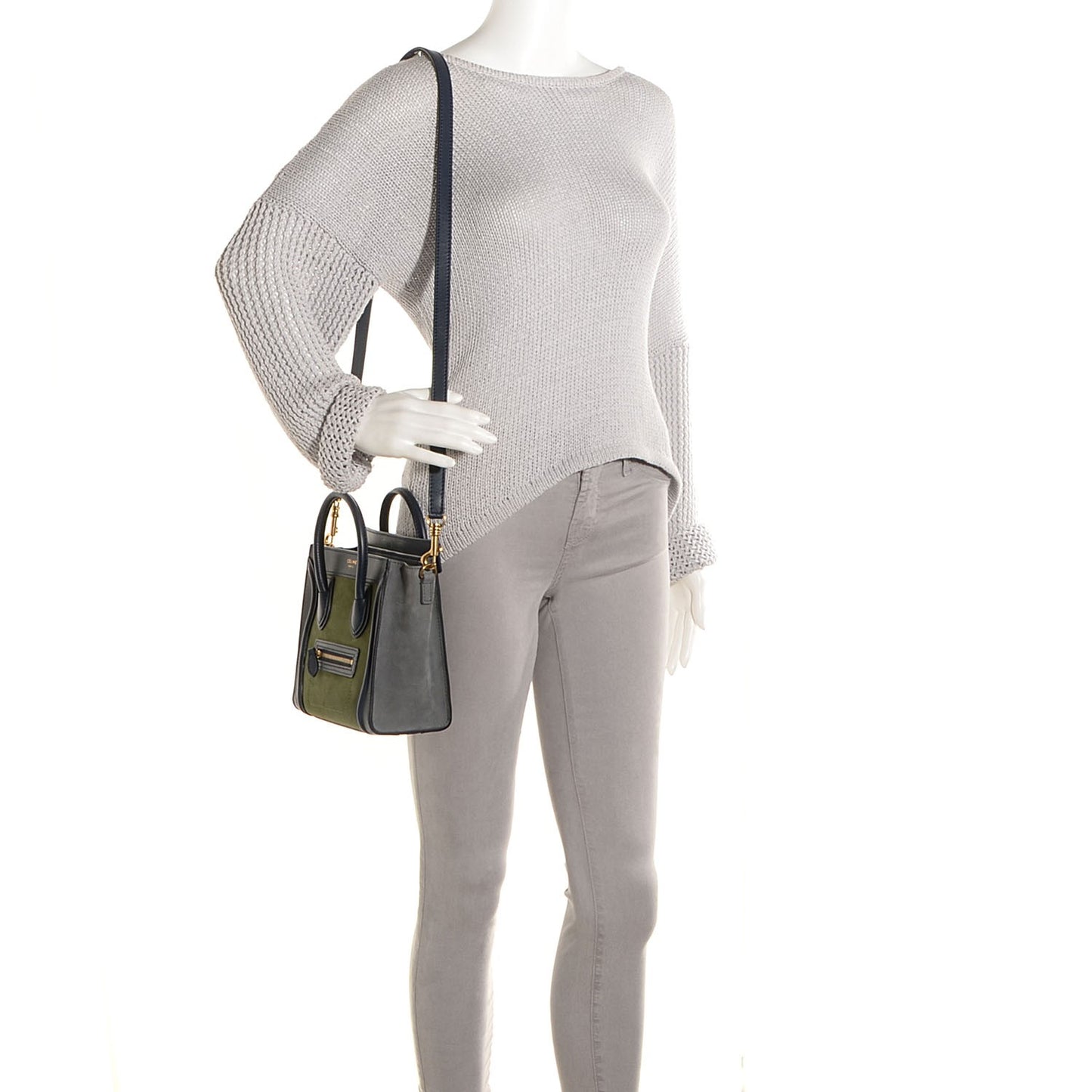 Nubuck Smooth Calfskin Nano Tri-Color Luggage
