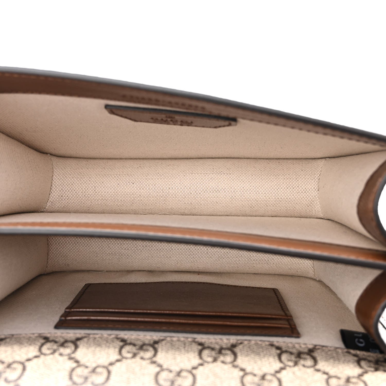 Gucci GG Supreme Monogram Azalea Calfskin Mini Retro Interlocking G Flap Shoulder Bag Beige Ebony Brown Sugar 5 of 10