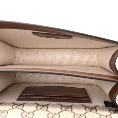 Gucci GG Supreme Monogram Azalea Calfskin Mini Retro Interlocking G Flap Shoulder Bag Beige Ebony Brown Sugar 5 of 10