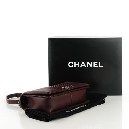 Chanel Calfskin Chevron Quilted New Medium Boy Flap Burgundy 4 of 9