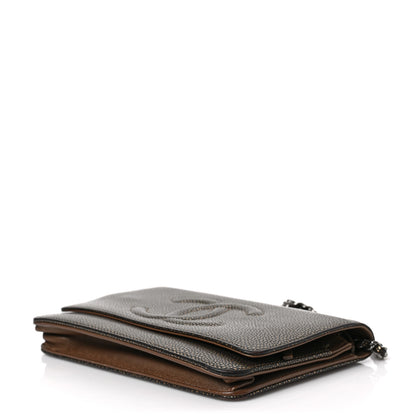 Chanel Metallic Caviar Timeless CC Wallet on Chain WOC Bronze 9 of 9