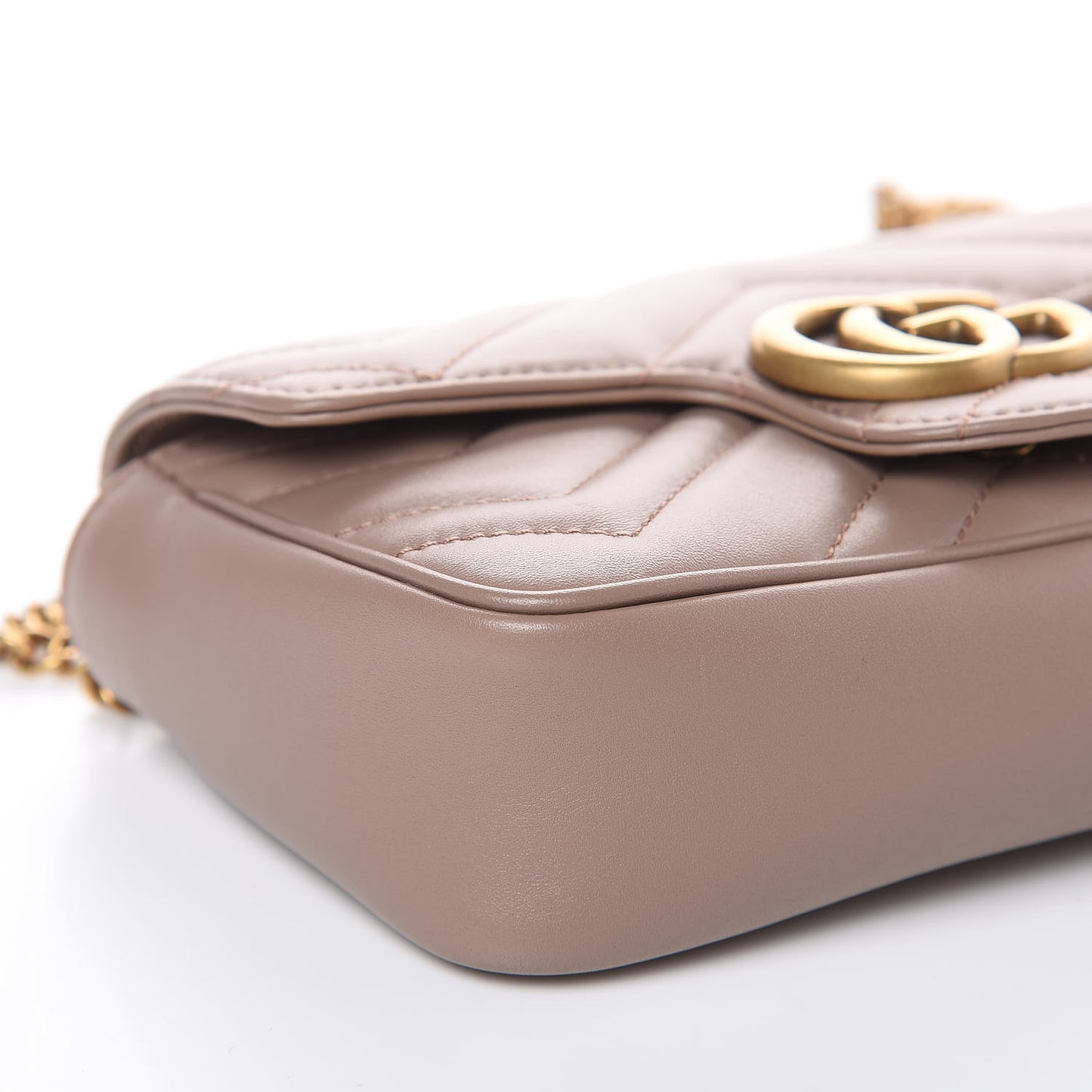 Calfskin Matelasse Super Mini GG Marmont Shoulder Bag Porcelain Rose