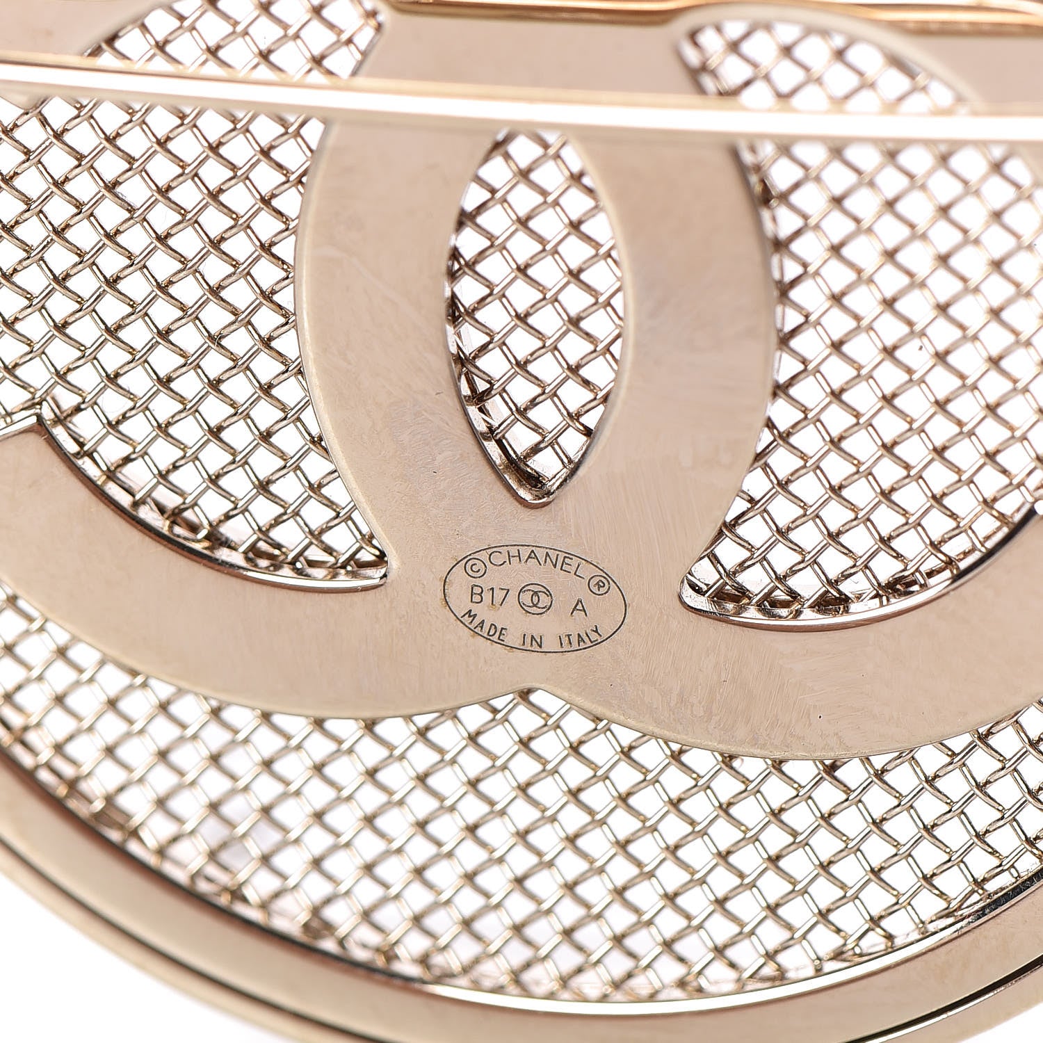 Chanel Mesh Circle CC Brooch Gold 5 of 6