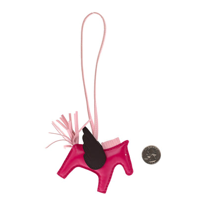 Hermes Milo Lambskin Grigri Rodeo Pegase Horse Bag Charm PM Framboise Rose Sakura Rouge Sellier 2 of 4