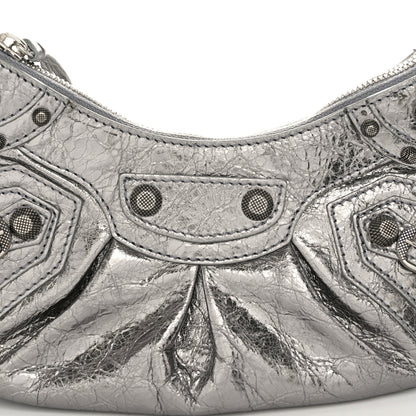 Balenciaga Metallic Agneau Arena Le Cagole Shoulder Bag XS Silver 9 of 11