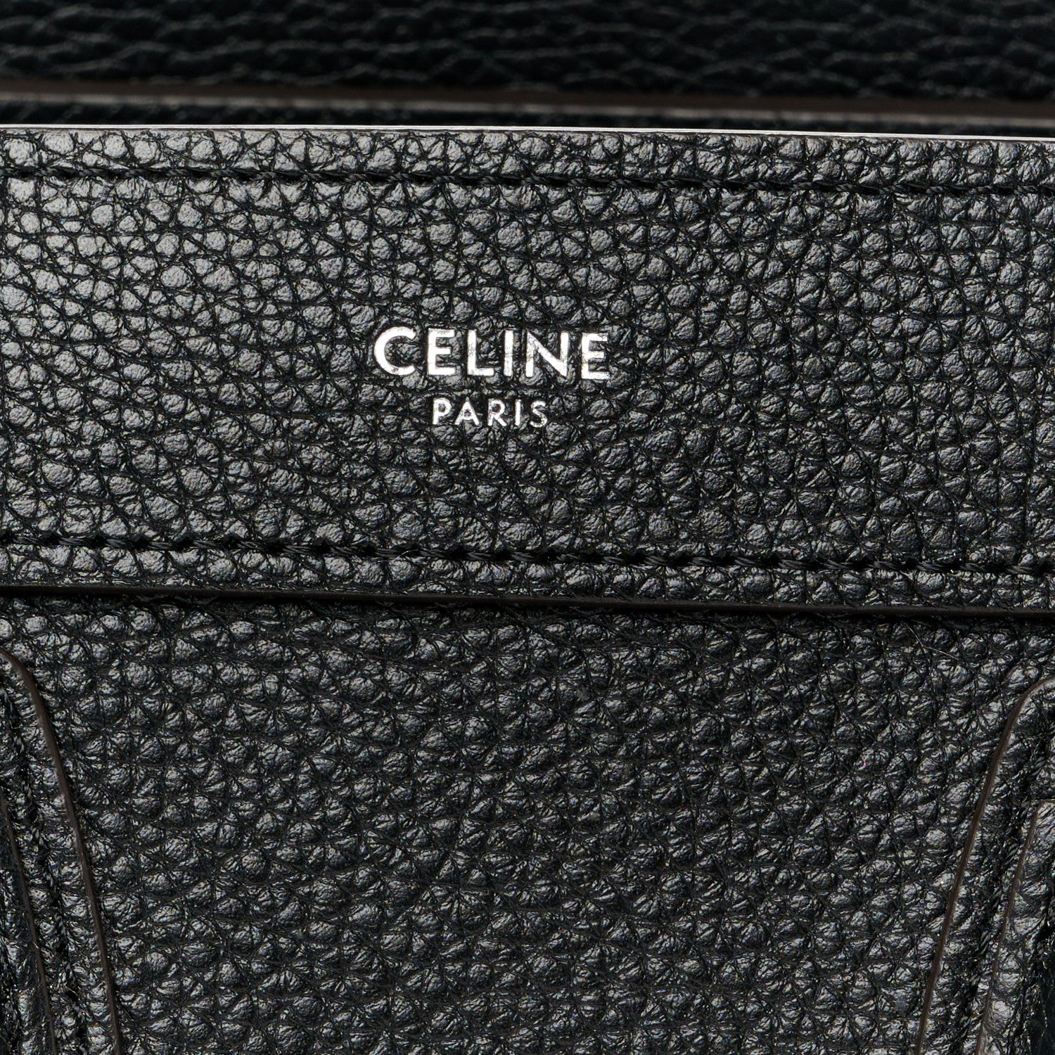 Celine Drummed Calfskin Nano Luggage Black 7 of 10