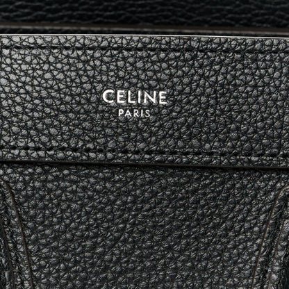 Celine Drummed Calfskin Nano Luggage Black 7 of 10