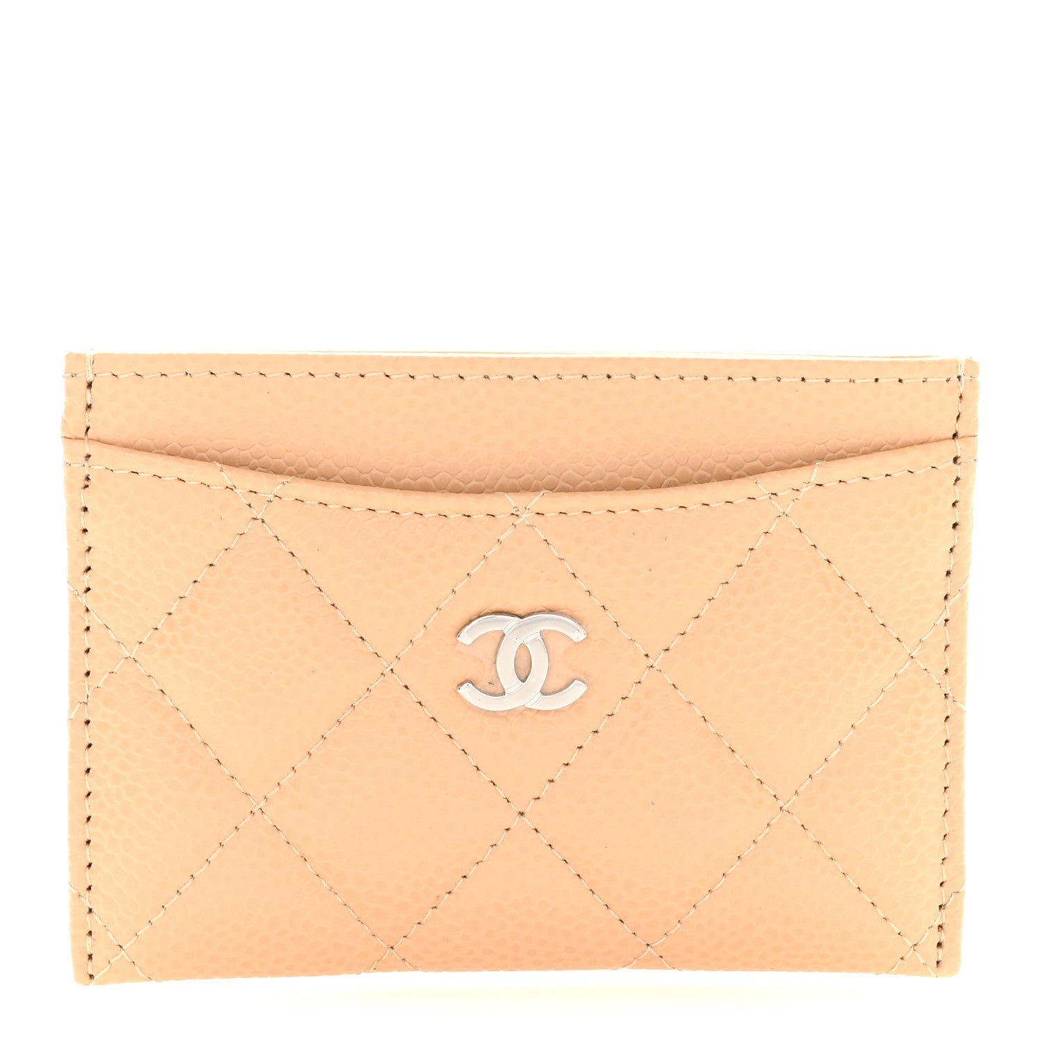 Chanel Caviar Quilted Card Holder Beige 1 of 9