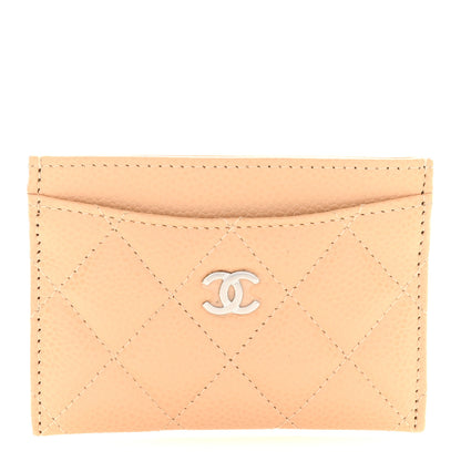 Chanel Caviar Quilted Card Holder Beige 1 of 9