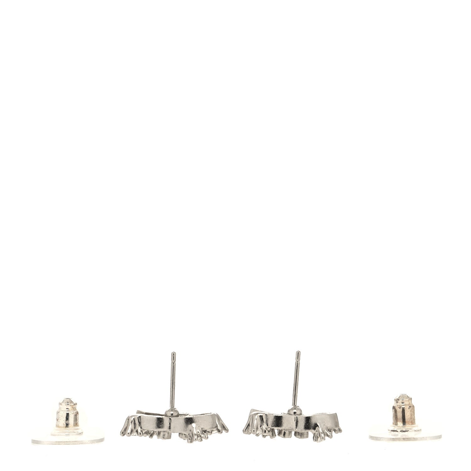 Chanel Crystal CC Star Earrings Silver 3 of 4