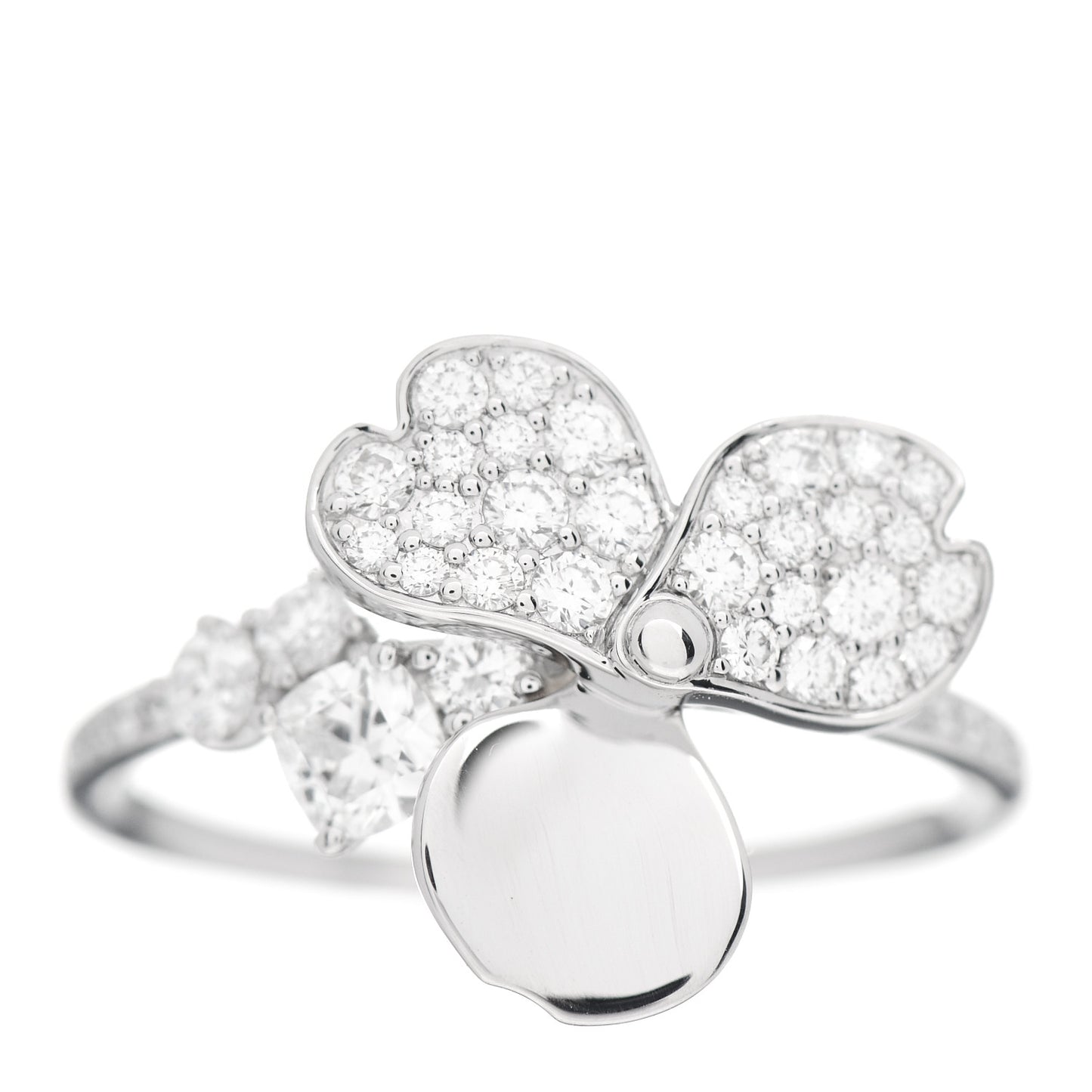 Platinum Diamond Paper Flowers Mixed Cluster Ring 54 7