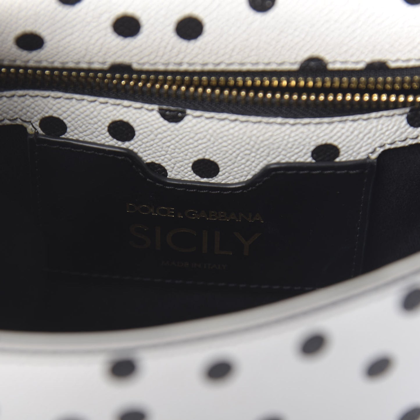 Vitello Polka Dot Medium Miss Sicily Satchel White