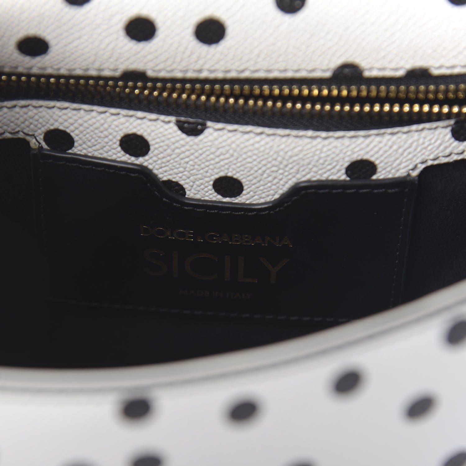 Dolce & Gabbana Vitello Polka Dot Medium Miss Sicily Satchel White 8 of 9