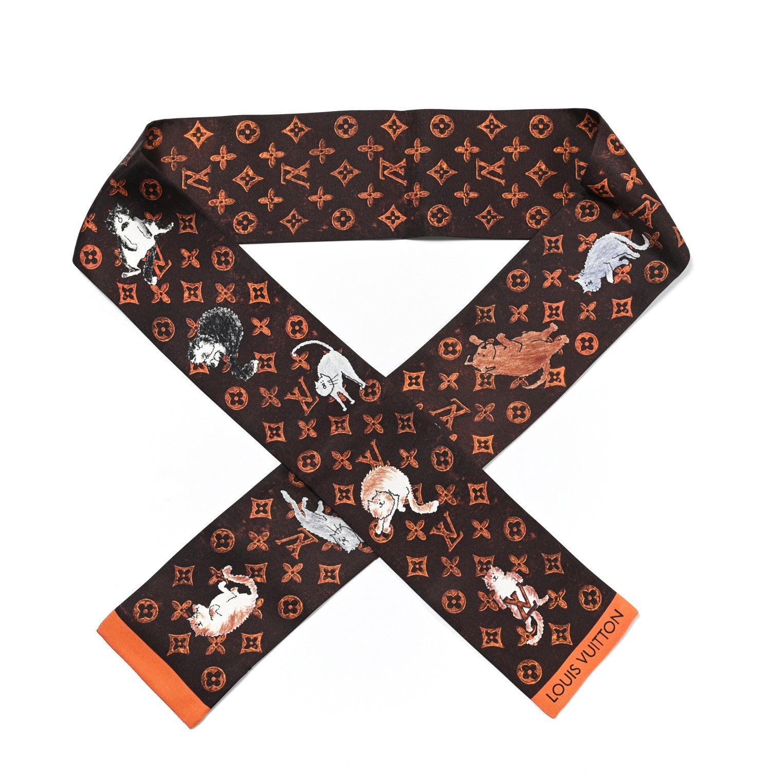 Louis Vuitton Silk Catogram Classic Bandeau Marron 1 of 3