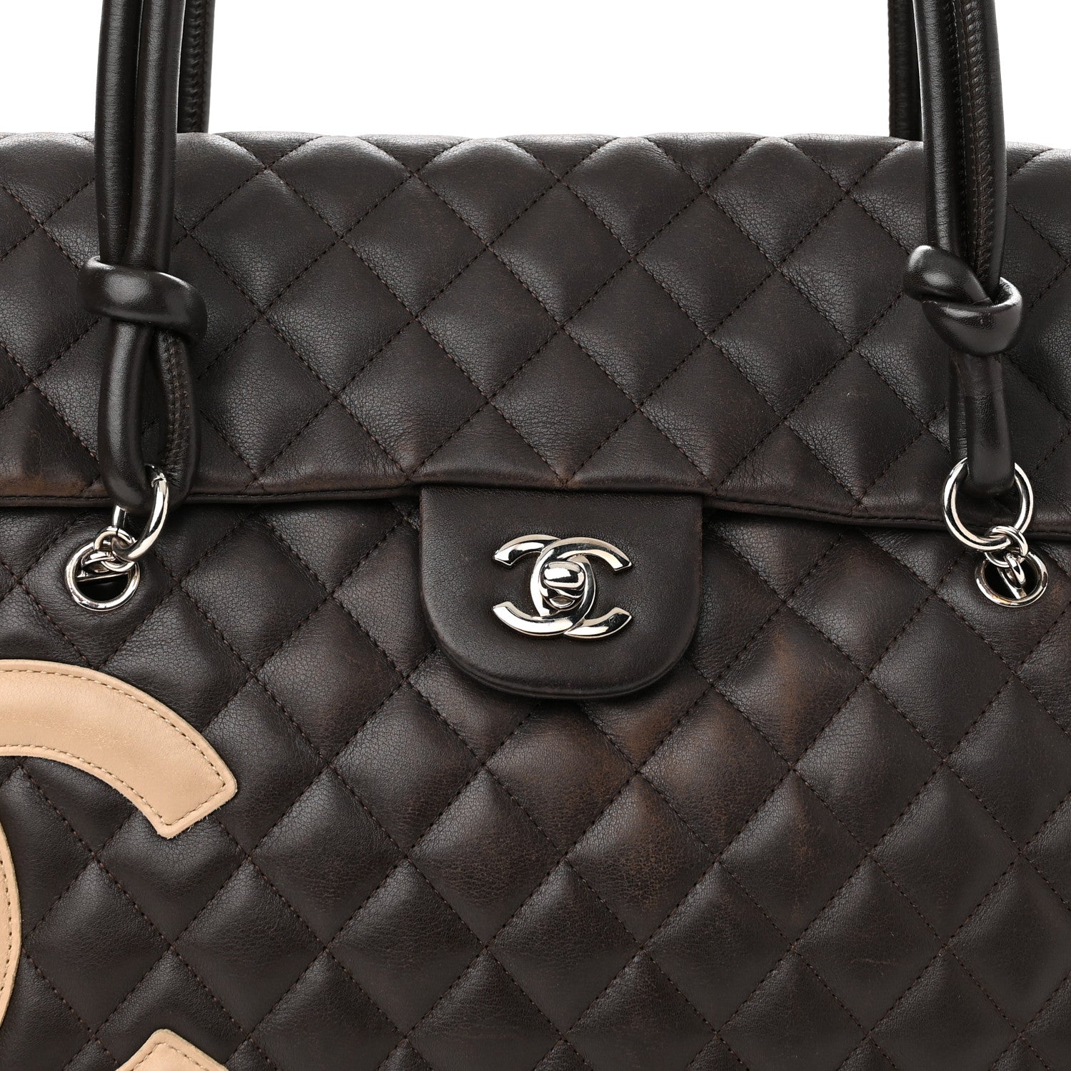 Chanel Calfskin Quilted Large Cambon Flap Brown Beige 7 of 17