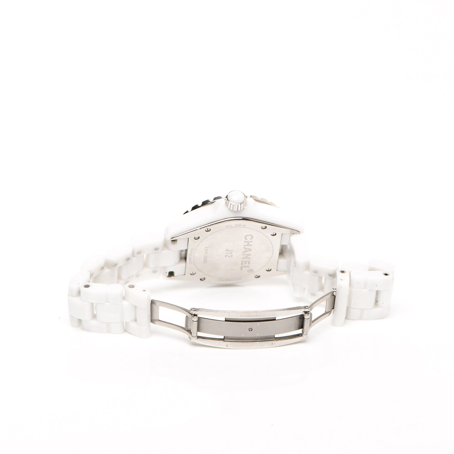 Stainless Steel Ceramic Diamond 38mm J12 Automatic Watch White