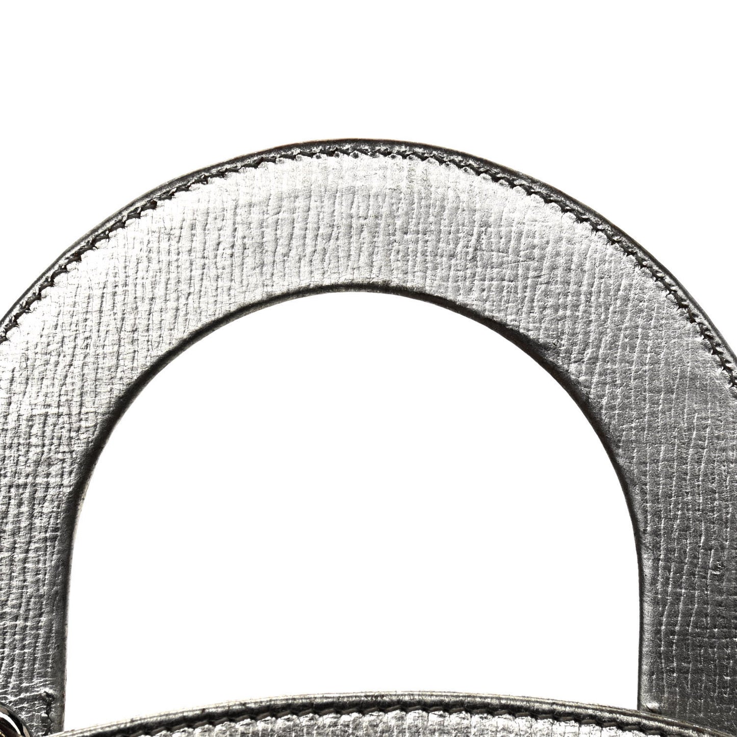 Metallic Grained Calfskin Cannage Small Lucky Badges My Lady Dior Silver