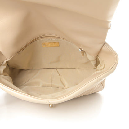 Chanel Lambskin Quilted Large Chanel 19 Flap Beige 5 of 10