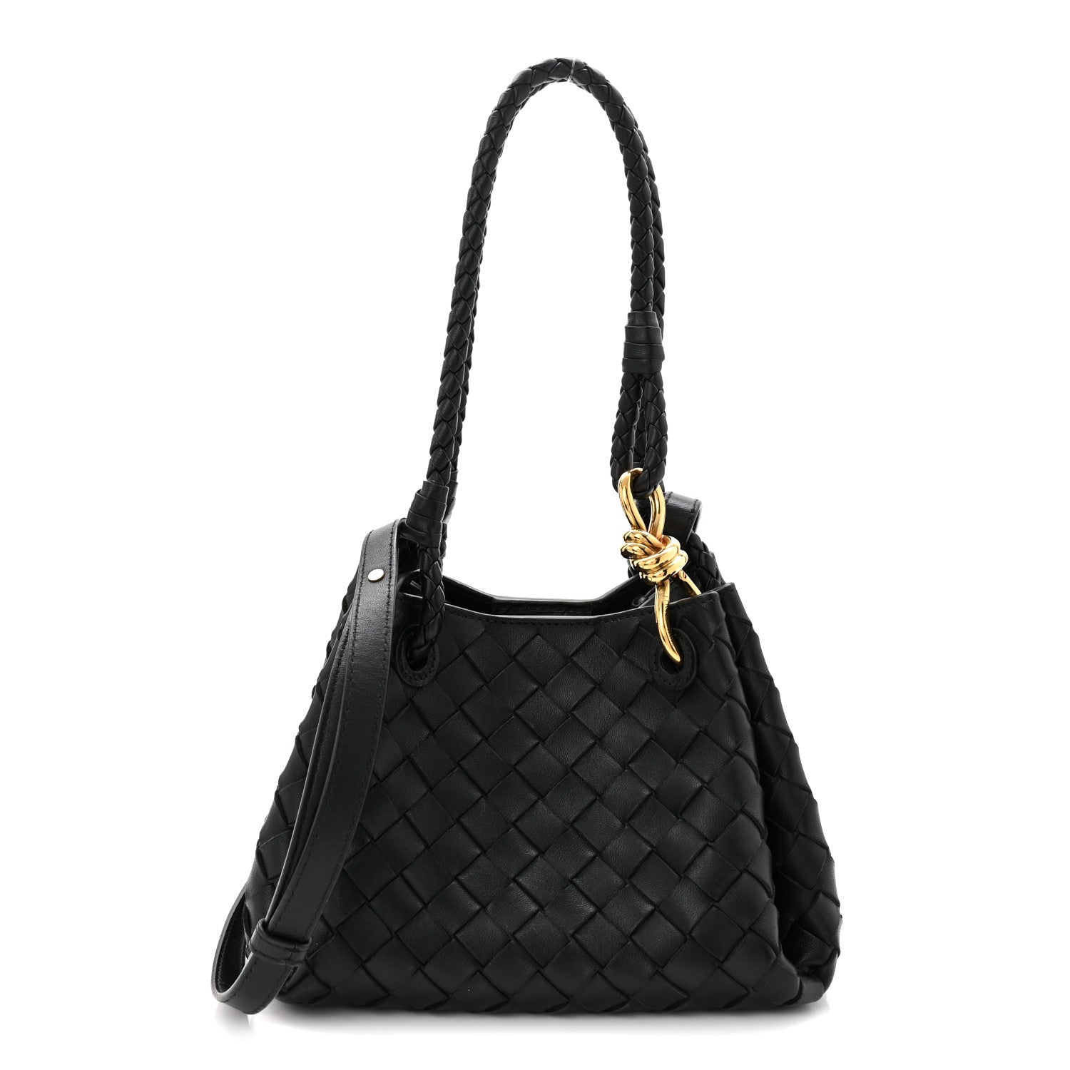 Bottega Veneta Nappa Intrecciato Small Parachute Shoulder Bag Black 1 of 10