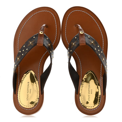 Louis Vuitton Monogram Sunny Flat Thong Sandals 35 Brown 2 of 10