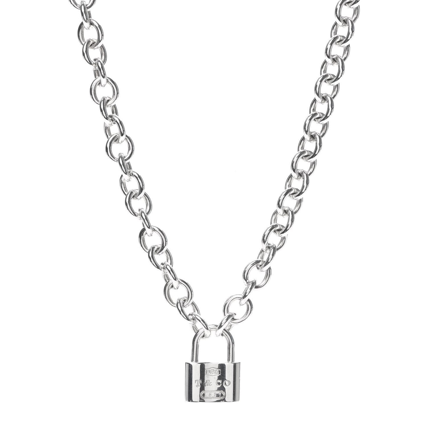 Sterling Silver 1837 Lock Charm Necklace
