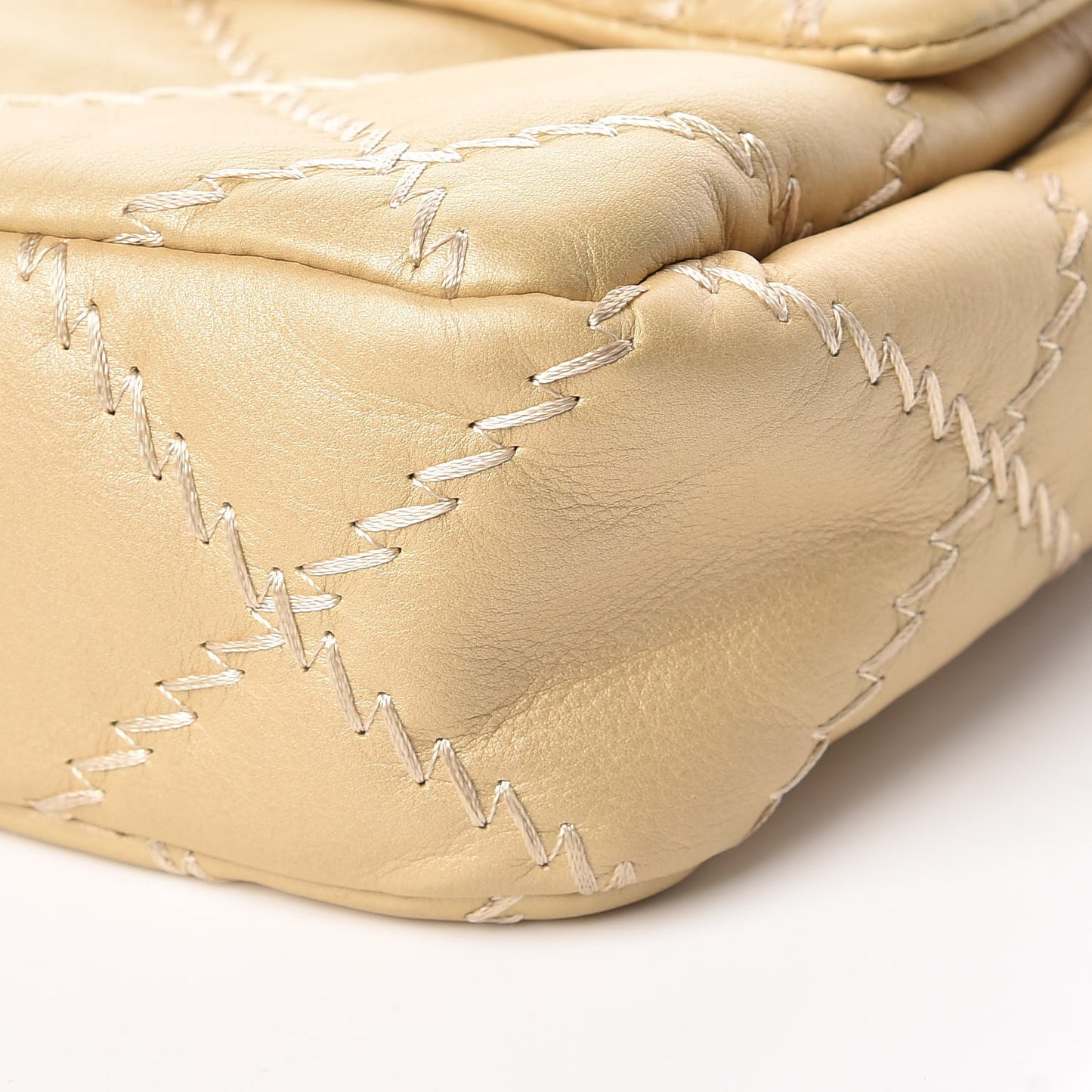 Calfskin Ultimate Stitch Flap Gold