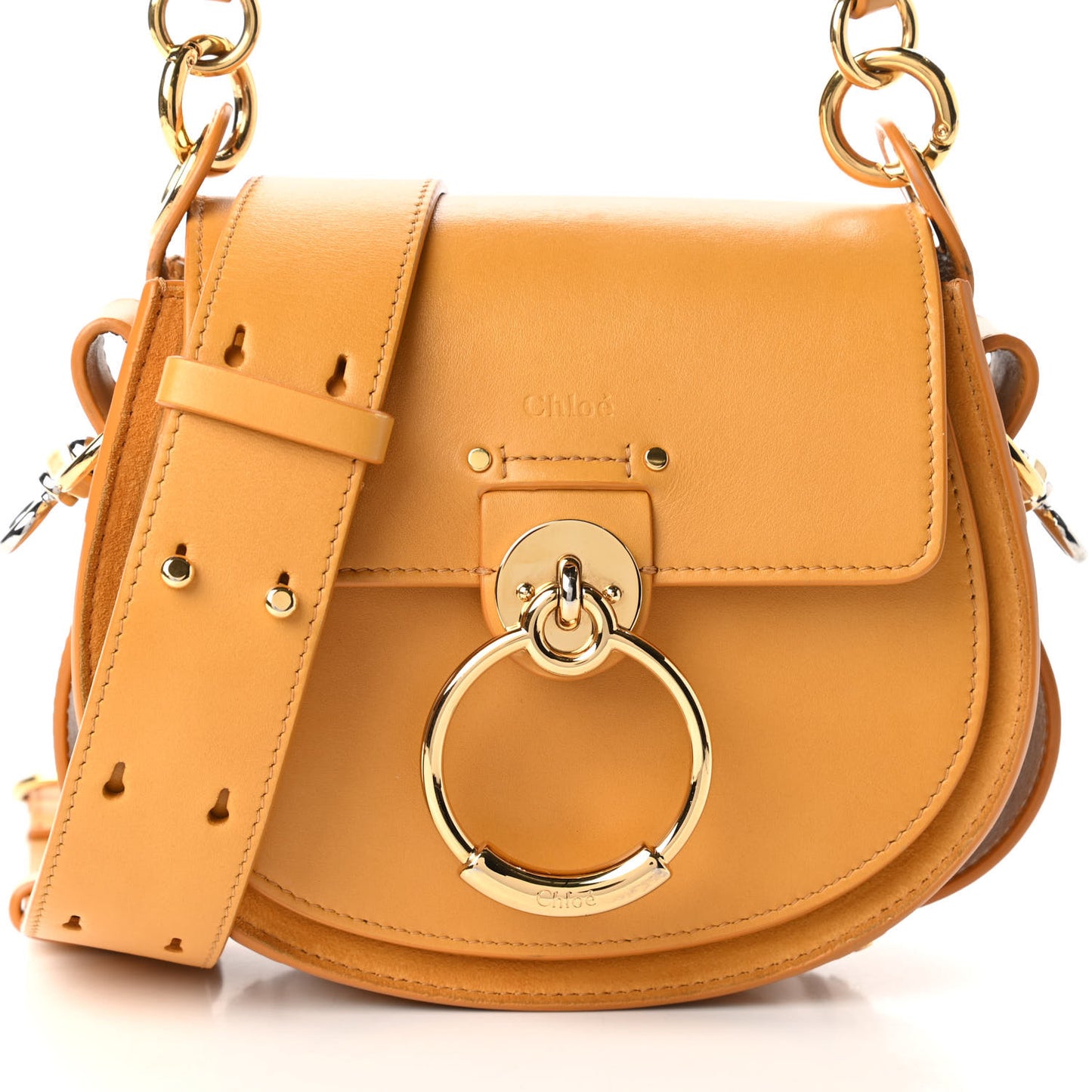 Calfskin Small Tess Bag Burning Camel